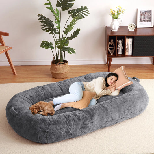 Large Dog Bed 71"X48"X14", Giant Dog Bed for People Adults, Pets and Kids with Removable Cover